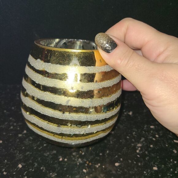 Gold Glitter Large Votive Holder - Picture 4 of 6